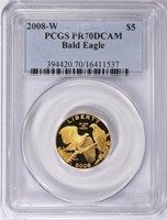 2008-W Bald Eagle Gold $5 PCGS Proof-70 DCAM