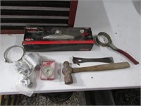 air gauge,hammer,prybar & items