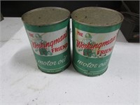2 full workingmans friend cardboard oil cans