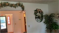 Round Mirror, Flower Swags, Fake Tree, Plant