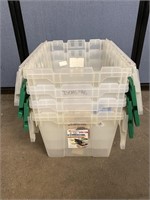 4 Akro-Mila Flip Top Storage Keep Boxes/Totes