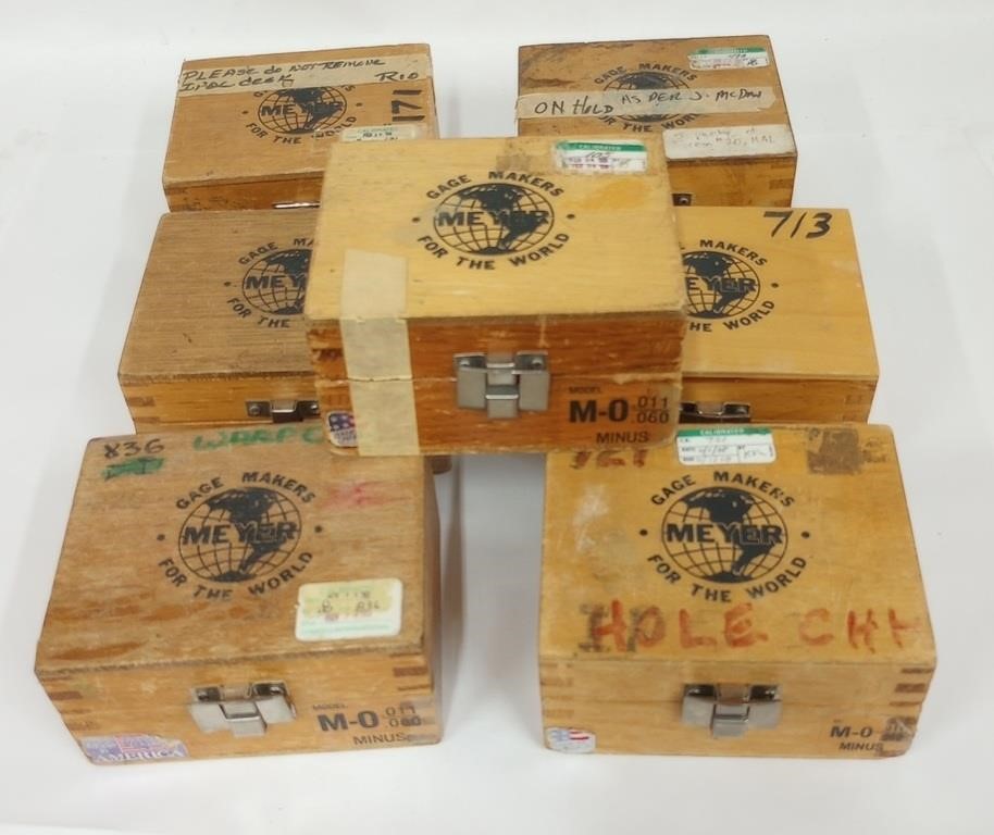 7 BOXES OF MACHINIST TOOL PLUG GAGE SETS