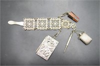 Vintage silver plate chatelaine
