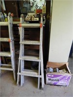 Aluminum adjustable contractors ladder
