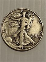 1939 S Walking Liberty Silver Half