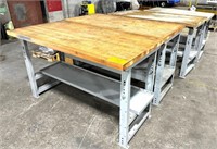 (4) BUTCHER-BLOCK WORKBENCHES (*See Photo)