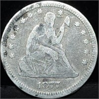 1877 Seated Liberty Silver Quarter