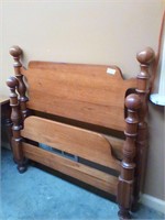 Cherry twin bed frame and rails