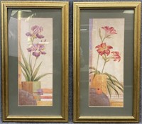 2pc Floral Art Prints Framed