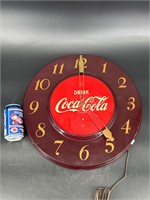 1950s VINTAGE DRINK COCA-COLA CLOCK COKE 18" WORKS