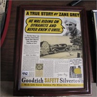 1938 B.F. GOODRICH FRAMED ADVERTISMENT