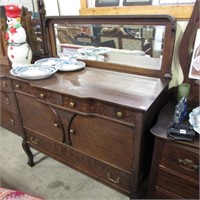 ANTIQUE SIDEBOARD W/ MIRROR