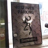 RESERVED PARKING TIN SIGN