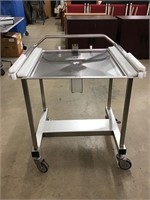 Industrial Metal Draining Cart on Casters 30W x