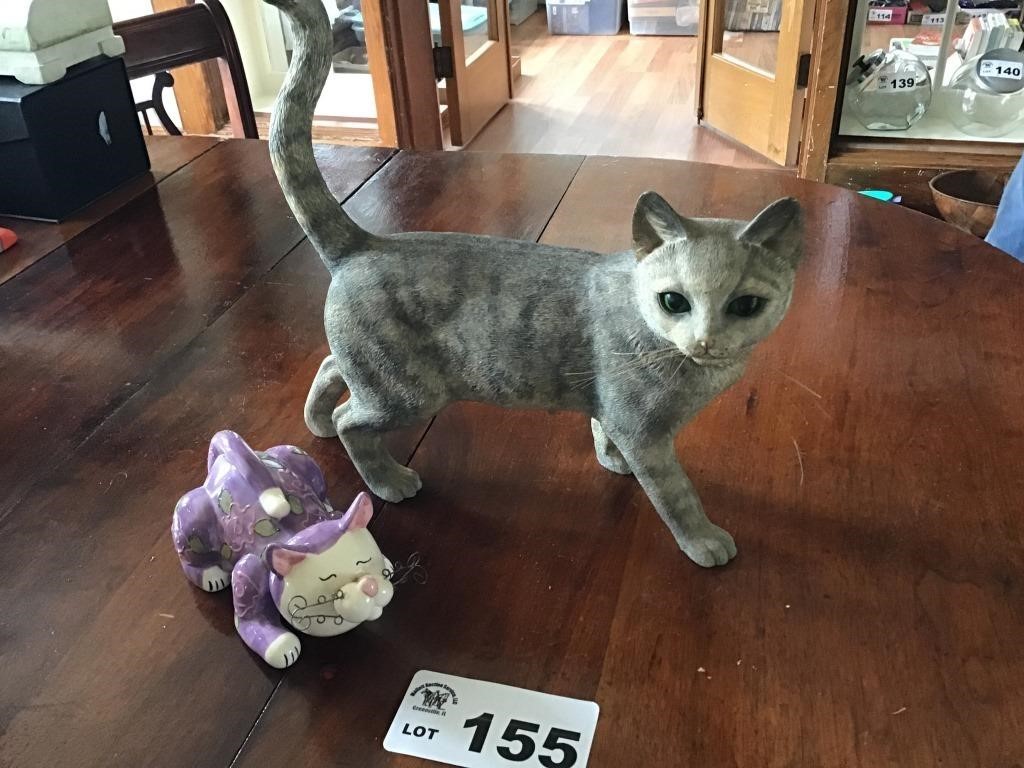 2 CAT FIGURINES