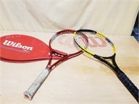 2 Metal Tennis Rackets 1 with Cover