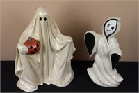 Pair of Ghosts (Left 9.5" Tall, Right 8" Tall)