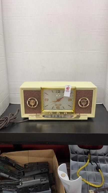 1955 Arvin Telechron Clock and Radio