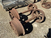 PAIR OF ANTIQUE TRAIN WHEELS