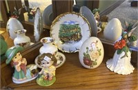 Collectors Plate, Porcelain Egg, Vase, Figurines