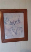24x21 Framed Deer picture