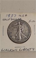 1937 US Silver Walking Liberty Half Dollar