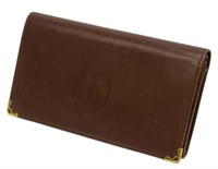 LARGE CARTIER BURGUNDY SMOOTH LEATHER WALLET