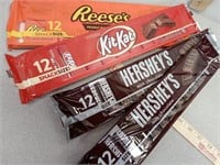 4 pkgs Hershey snack size candy bars