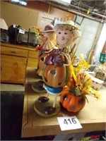 Fall deco: Mr. and Mrs. Pumpkin - assorted other