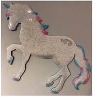 18 inch Glitter Wood Unicorn Painted/Sealed