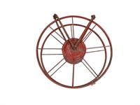 Vintage Fire Hose Reel-21" Red Wheel/Metal Spokes