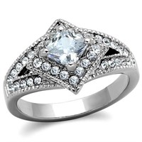 Vintage Style .78ct White Sapphire Halo Ring
