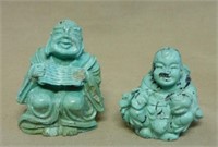 Chinese Carved Turquoise Figures.