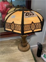 Vintage Slag Glass Lamp (17 1/2 W x 22" T) (Den)