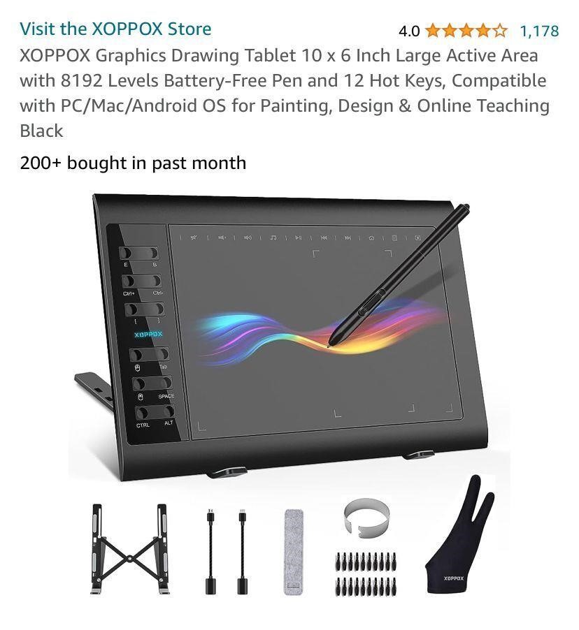 XOPPOX Graphics Drawing Tablet 10 x 6 Inch Large