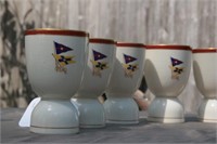 Group of Six Porcelain Egg Cups | New York Yacht C