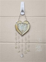 A friend heart glass wall decor - 14in x 4.5in