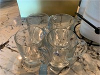 Clear Glass Coffee Mugs - Set of 4