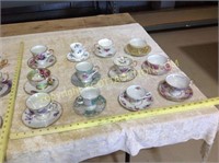 12 decorative collectable cup and saucer sets, 2