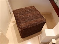 Crate and Barrel Wicker Cube Storage Bench