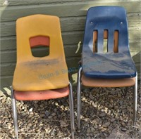 4 stacking school chairs