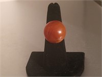 Adjustable natural stone ring