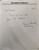 JFK's Altar Boy Signed Note