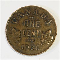 1936 Canada One Cent Coin
