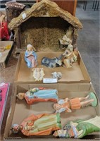 HOMCO NATIVITY SET W/ MANGER