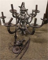 Large Ornate Metal Chandelier