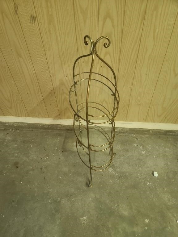 Metal plant stand with glass shelves. 38"*15*10