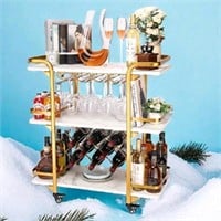 New Jubao Gold Bar Carts for The Home, 3-Tier Home