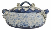 ITALIAN ALBISOLA BLUE-GLAZED MAJOLICA TUREEN