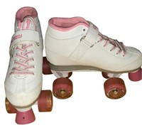 Girls Roller Skates-Pink & White-Like New Sz 4